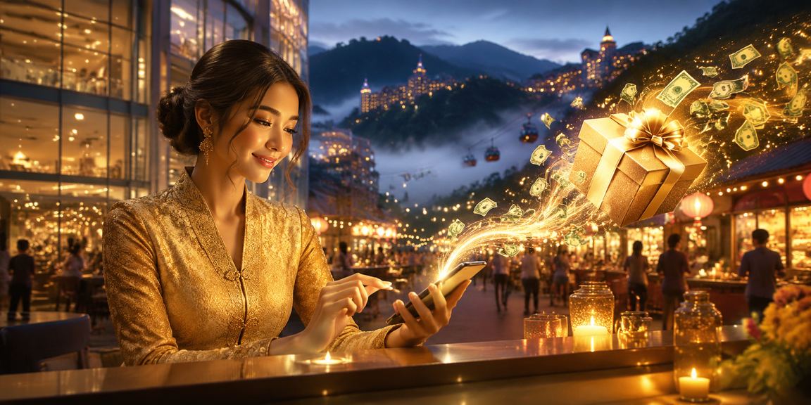 Permainan Baccarat langsung di Genting Highlands melalui aplikasi mudah alih dragon4d berkebaya
